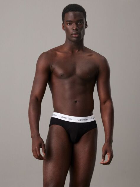 Black 3 Pack Briefs - Cotton Stretch  Men