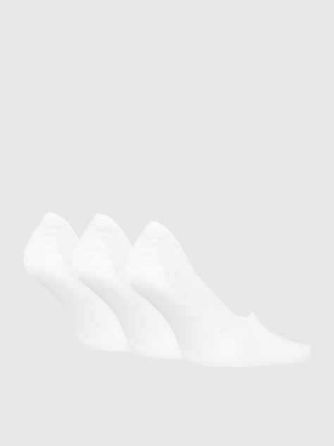 White 3 Pack Invisible Socks  Men