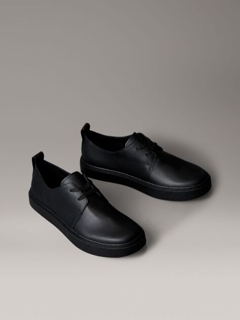 Negru Pantofi Derby Hibrizi Din Piele  Barbati