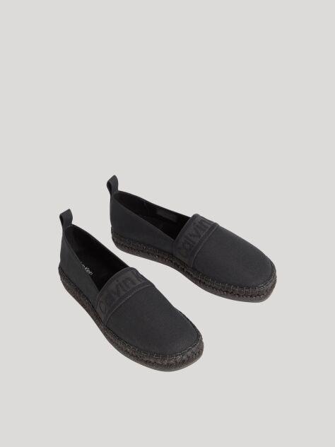 Negru Espadrile Cu Banda Logo  Femei