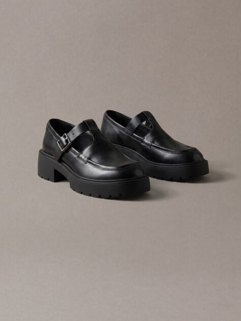 Negru CK Bold - Mocasini Mary Jane Din Piele  Femei