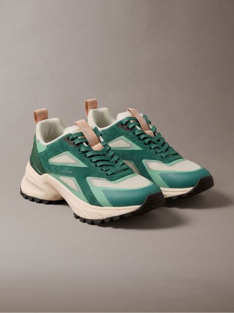 Green Knit Mesh Runner Sneakers  Women