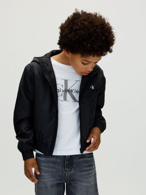 Negru Geaca Harrington Cu Gluga  Baieti
