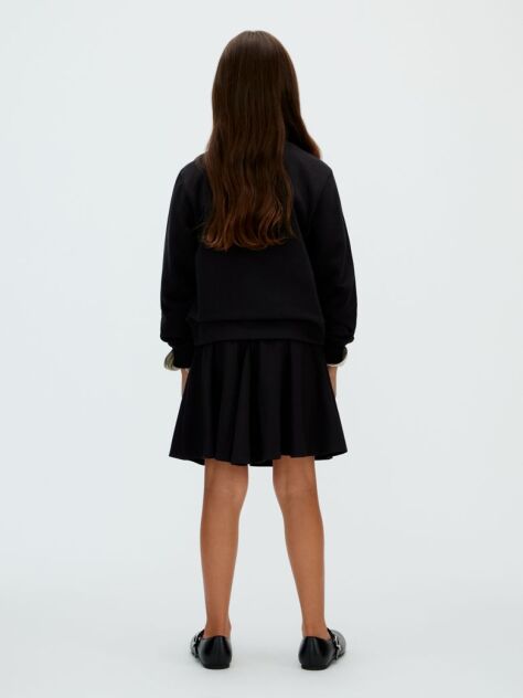 Negru Bluza Boxy Cu Logo  Fete