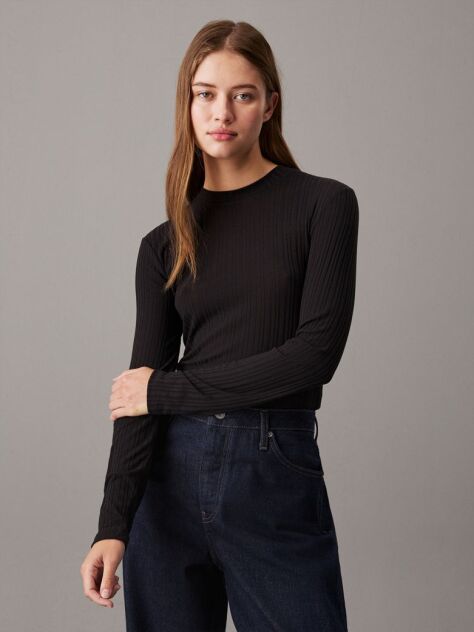 Negru Bluza Reiata Semi-Transparenta Cu Maneca Lunga  Femei