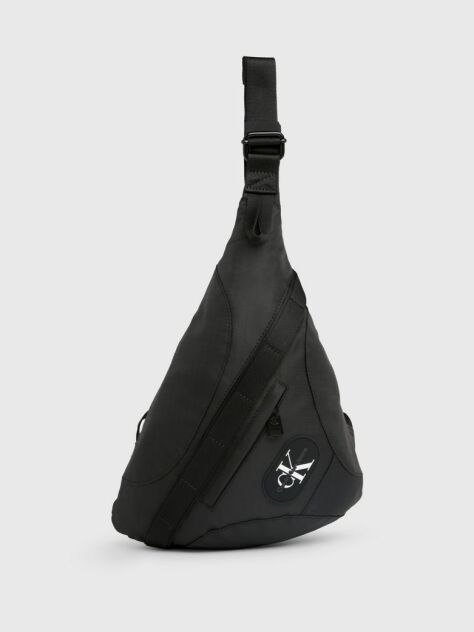 Black Ripstop Crossbody Sling Bag  Men