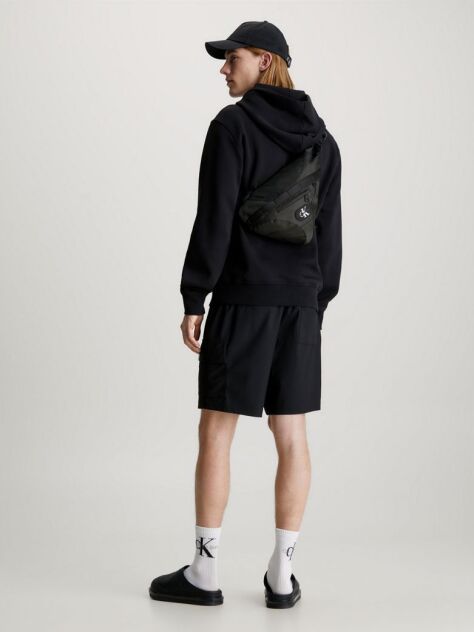 Black Ripstop Crossbody Sling Bag  Men