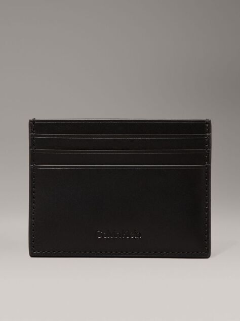 Black Leather Cardholder  Men