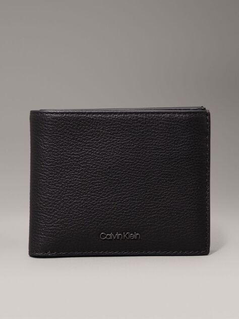 Black Leather RFID Billfold Wallet  Men