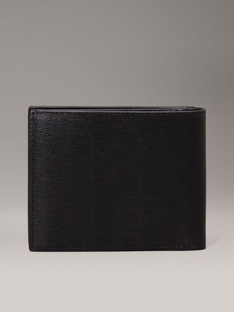 Black Leather RFID Billfold Wallet  Men