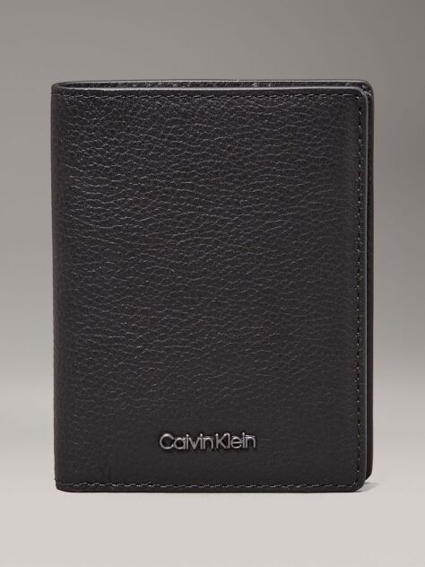 Black Leather RFID Slimfold Wallet  Men