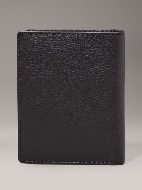 Black Leather RFID Slimfold Wallet  Men