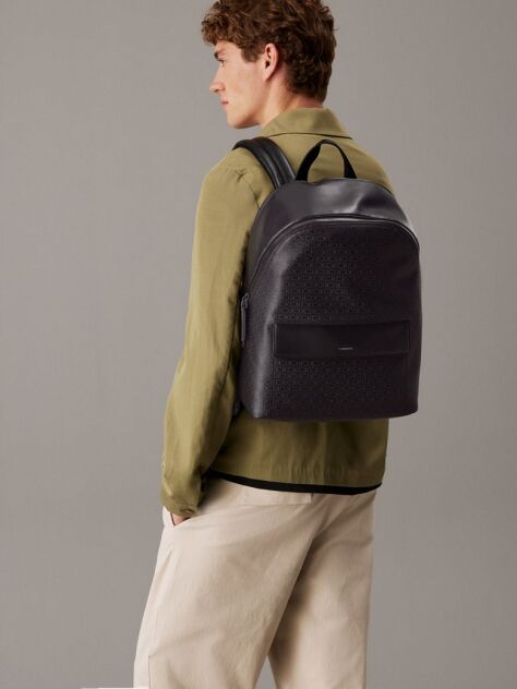 Black Logo Backpack  Men