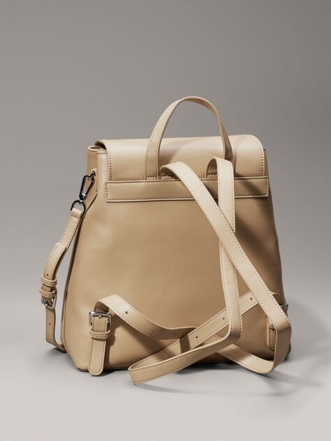 Beige Flap Backpack  Women