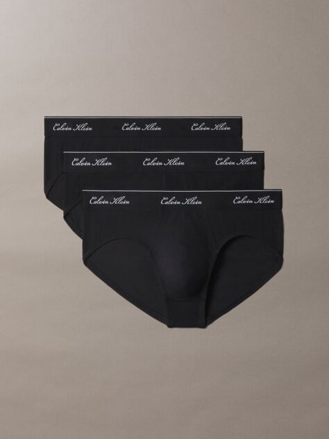 Negru Set De 3 Perechi De Chiloti Hipster - Icon Cotton Stretch  Barbati