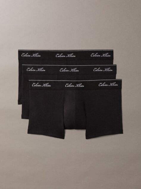 Negru Set De 3 Perechi De Boxeri Cu Talie Joasa - Icon Cotton Stretch  Barbati