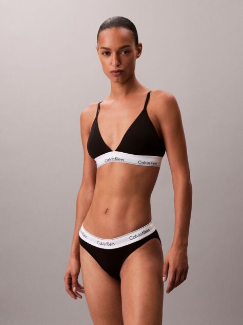 Negru Sutien Bralette Triunghi Usor Captusit - Icon Cotton Modal  Femei
