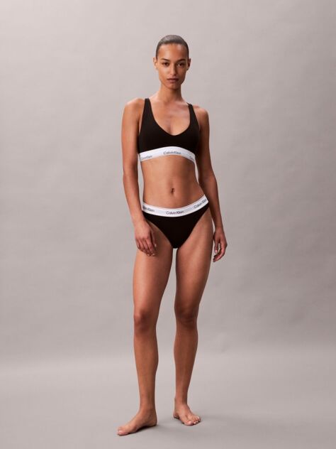 Negru Chiloti Tanga - Icon Cotton Modal  Femei
