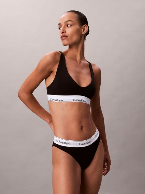 Negru Chiloti Tanga - Icon Cotton Modal  Femei