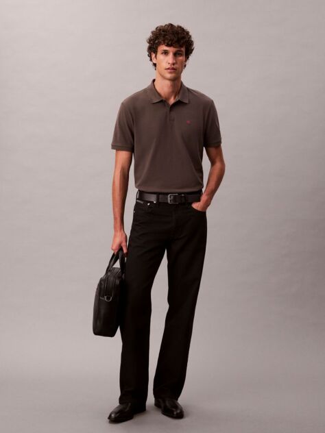 Gri Tricou Polo Din Bumbac Piqué  Barbati