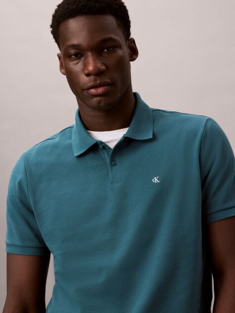 Verde Tricou Polo Din Bumbac Piqué  Barbati