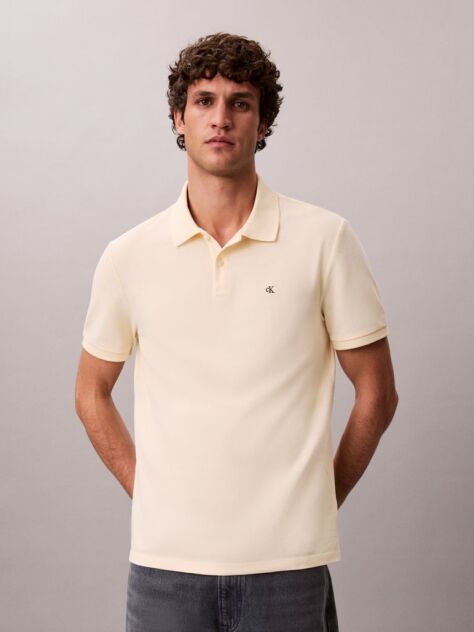 Bej Tricou Polo Din Bumbac Piqué  Barbati