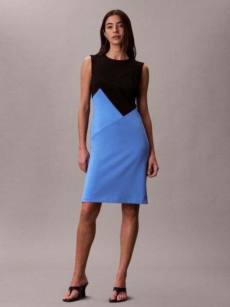 Multi Smooth Crepe Colour Block Dress  Femei