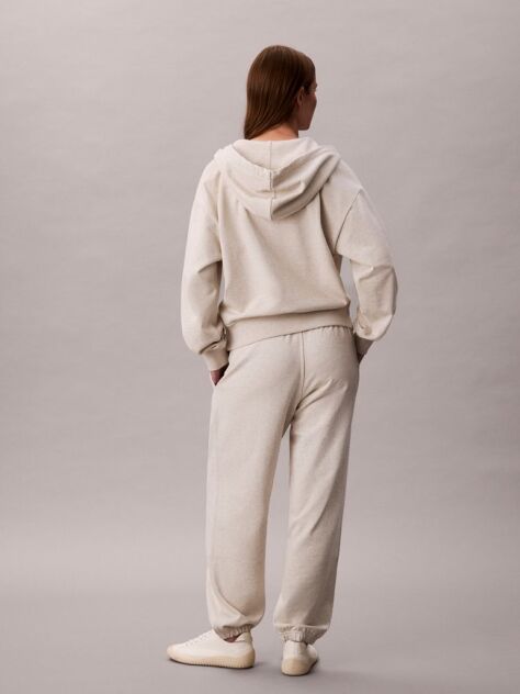 Bej Pantaloni Jogger Din Bumbac Terry Cu Monograma  Femei