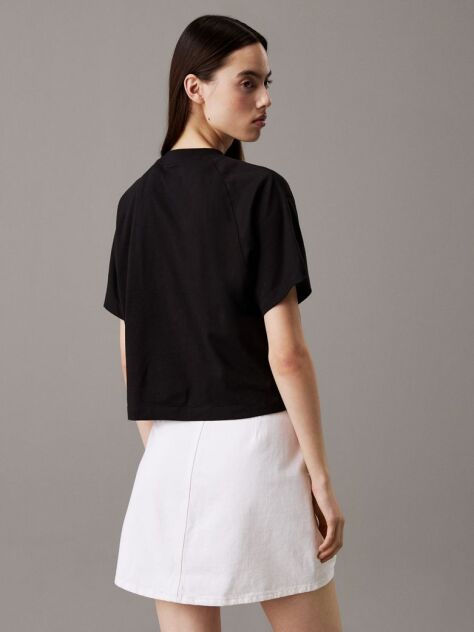 Negru Tricou Scurt Cu Logo Scut  Femei