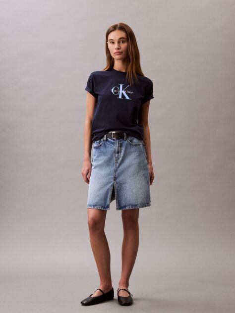 Albastru Tricou Cu Logo Monograma  Femei