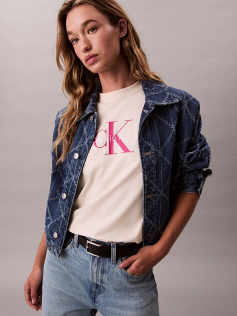 Alb Tricou Cu Logo Monograma  Femei