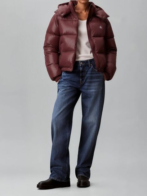 Red Short Down Puffer Jacket  Women
