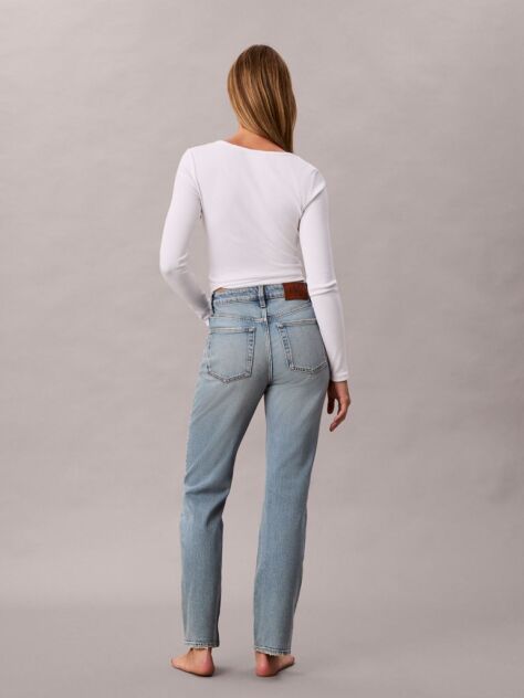 Denim Blugi Drepti Cu Talie Inalta  Femei
