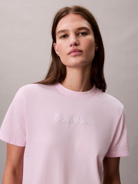 Roz Tricou Clasic Cu Logo Foil  Femei