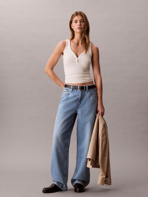 Denim Blugi Barrel Cu Croiala Lejera  Femei