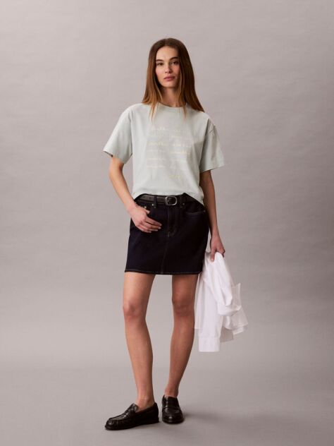 Gri Tricou Scurt Boxy Cu Maneca Scurta Si Print Grafic  Femei