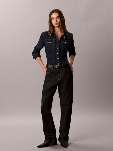 Denim Camasa Trucker Din Denim Sculpt Cu Nasturi  Femei