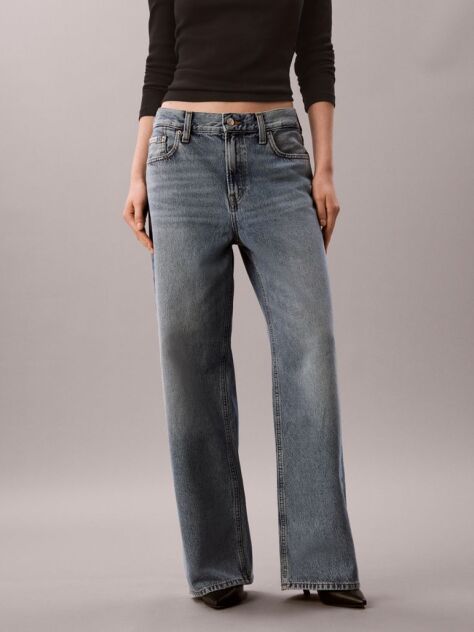 Denim Blugi Baggy Cu Talie Joasa  Femei