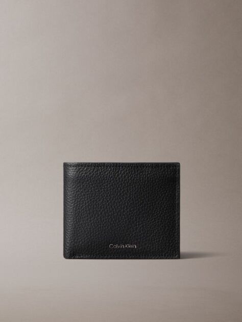 Black Leather RFID Billfold Wallet  Men
