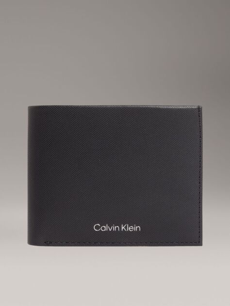 Black Leather RFID Billfold Wallet  Men