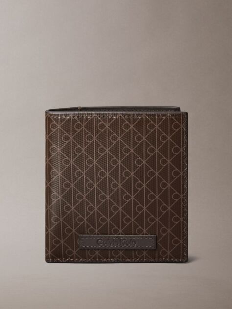 Brown Allover Monogram Logo Bifold Wallet  Men