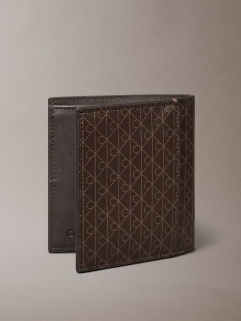 Brown Allover Monogram Logo Bifold Wallet  Men