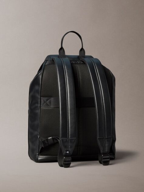 Black Cargo Top Flap Backpack  Men