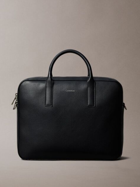 Black Micro Pebble Commuter Bag  Men