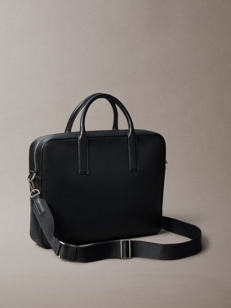 Black Micro Pebble Commuter Bag  Men