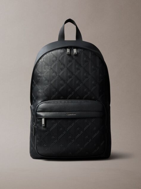 Negru Rucsac Cu Prindere Pe Troller Si Emblema Embosata  Barbati