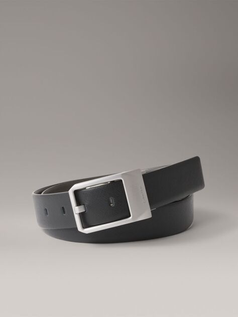 Black Reversible Leather Belt  Men