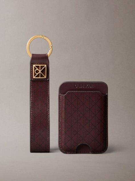 Rosu Breloc Cu Logo Monogram Si Portcard  Femei