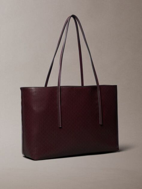 Red Allover Monogram Logo Tote Bag with Pouch  Women