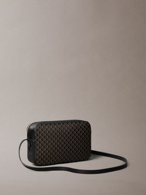 Negru Geanta Tip Camera Din Jacquard Cu Monograma Logo Integral  Femei